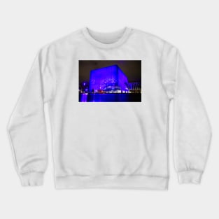 Copenhagen modern architecture (blue lights) Crewneck Sweatshirt